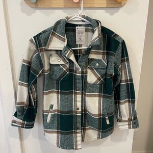 Fornia Kids Checkered Jacket in Green and Brown